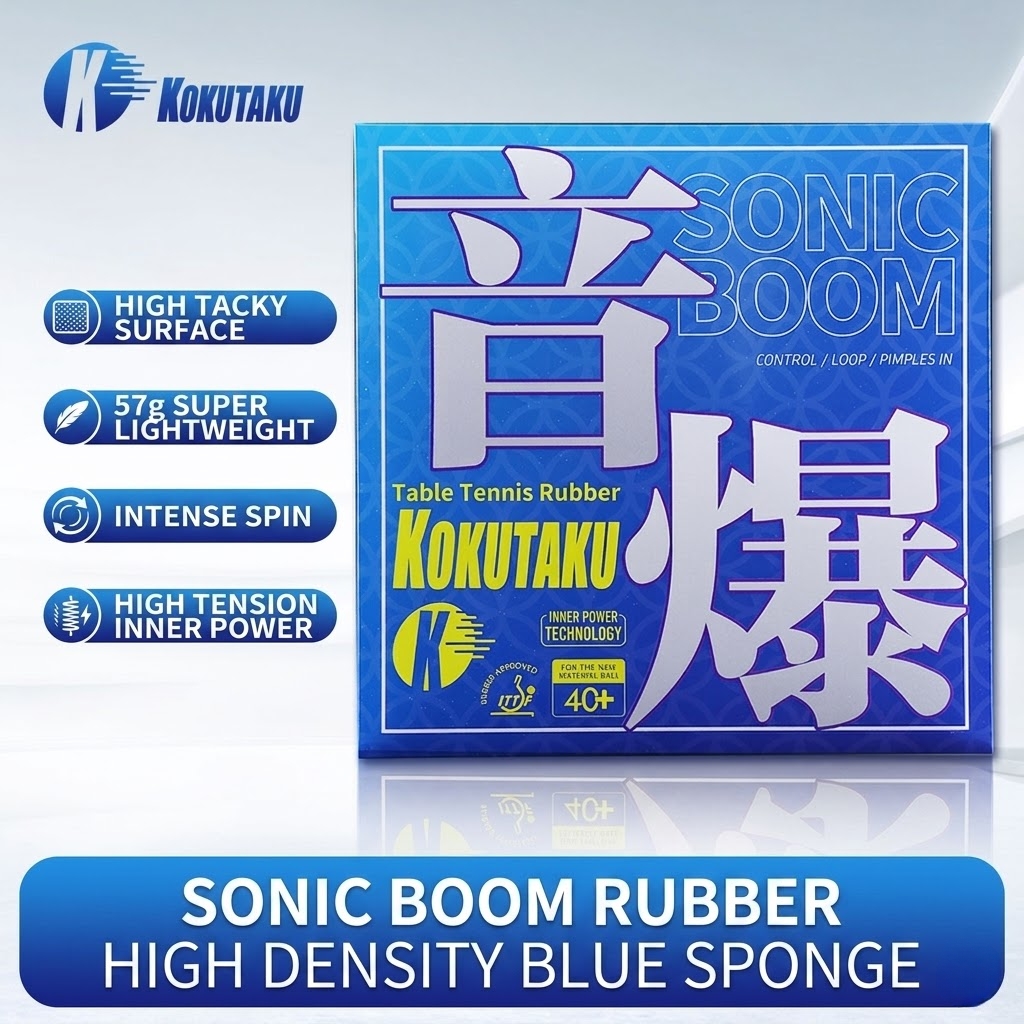 Table Tennis Japanese - Kokutaku Table Tennis Racket Rubber Sound