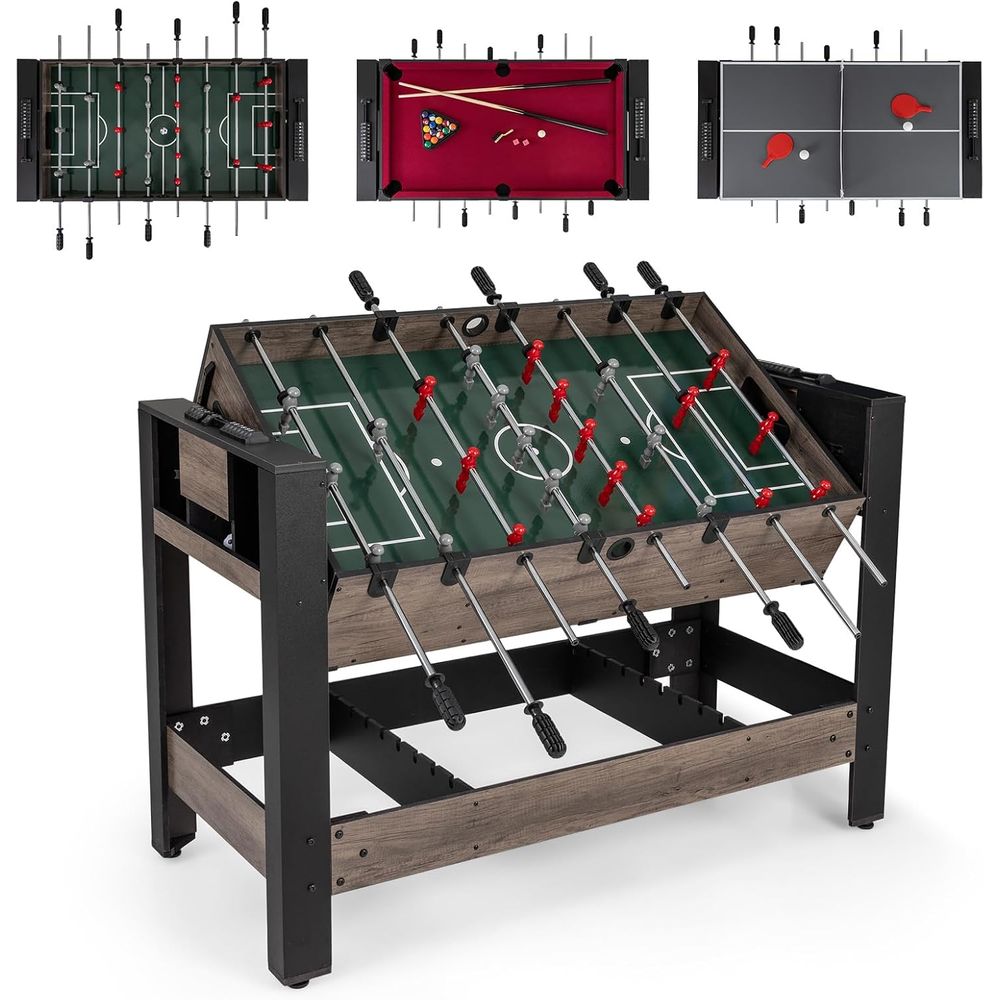 Table Tennis Or Tennis Table - 3-in-1 Swivel Game Table, 49'' Combo