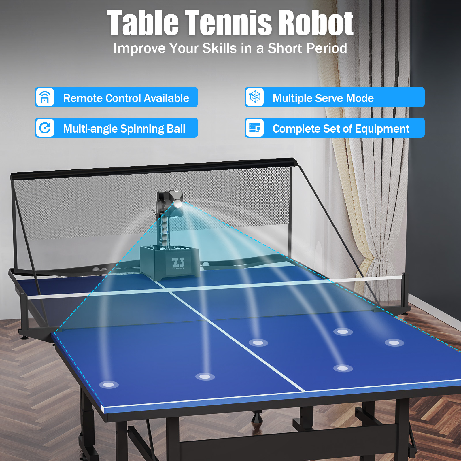 Table Tennis Robot with Net&10 - Robot Ball Machine recension och pris