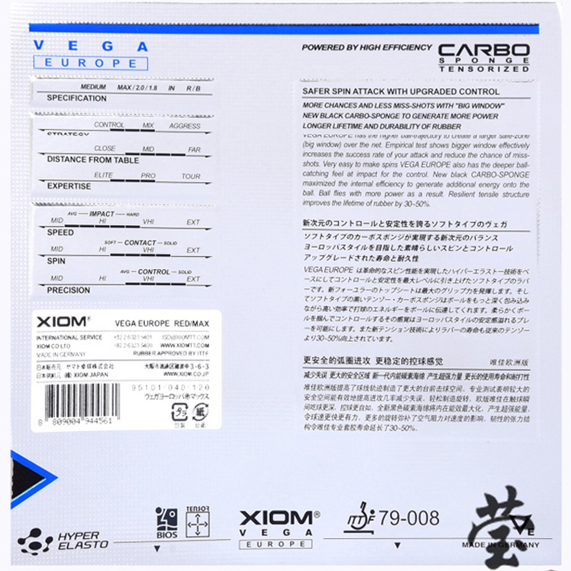 XIOM VEGA EUROPE table tennis  - Table Tennis Germany recension och pris