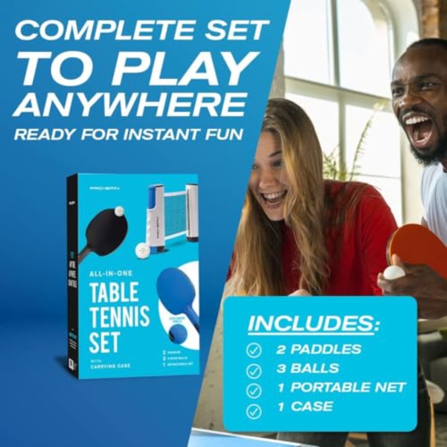 Portable Ping Pong Set with Re - Table Tennis Net Set recension och pris