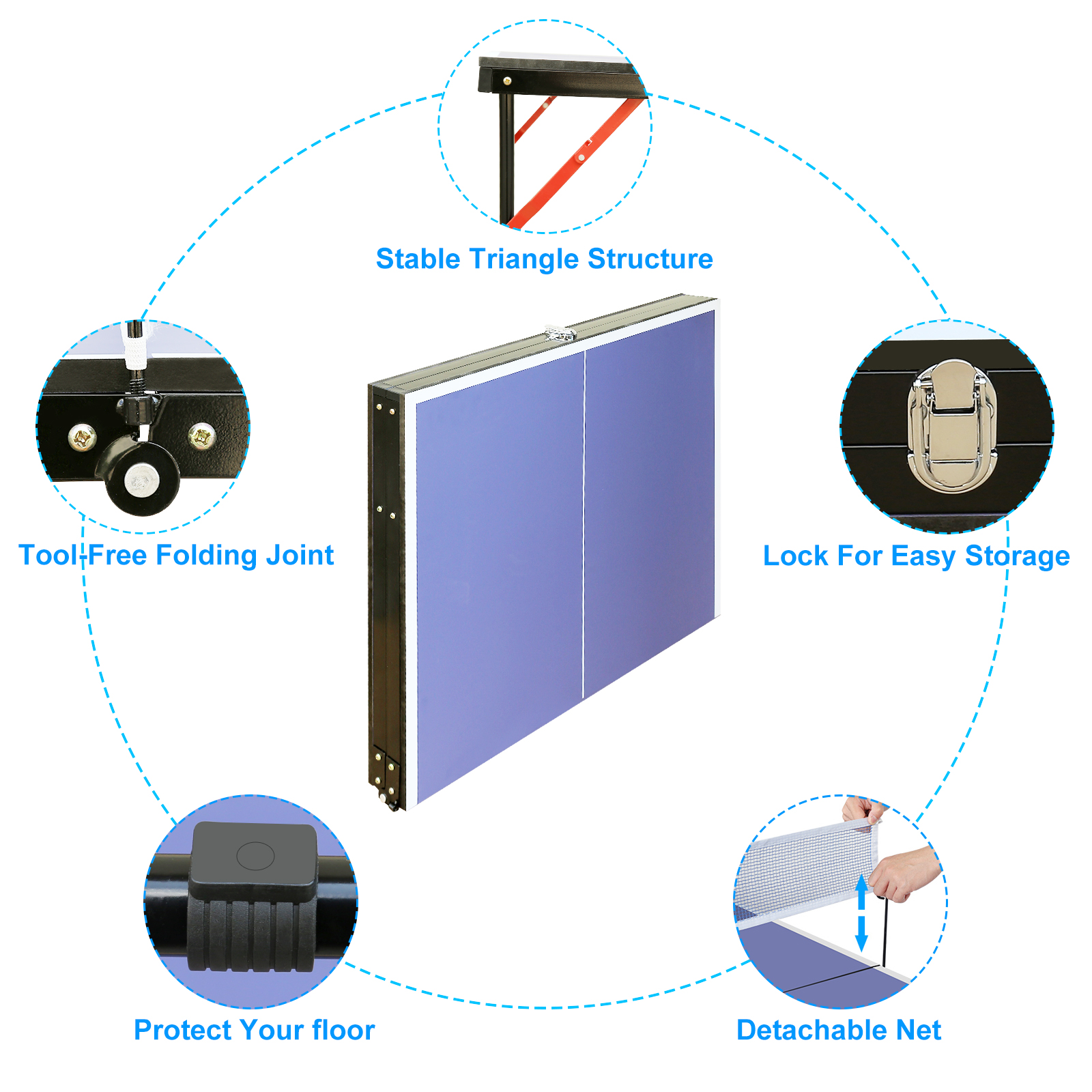 Table Tennis Table Foldable &  - Table Tennis Net Set recension och pris