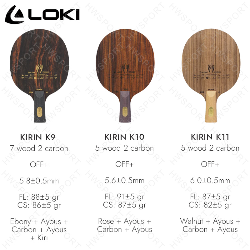 LOKI KIRIN K9 K10 K11 Table Te - Table Tennis Padel recension och pris